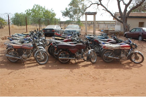 SOME OF THE  CAPTURED MOTOCYCLES